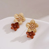 JU-E3753耳环女秋冬花朵耳钉韩国新款潮法式感气质耳坠简约耳饰欧美 商品缩略图3