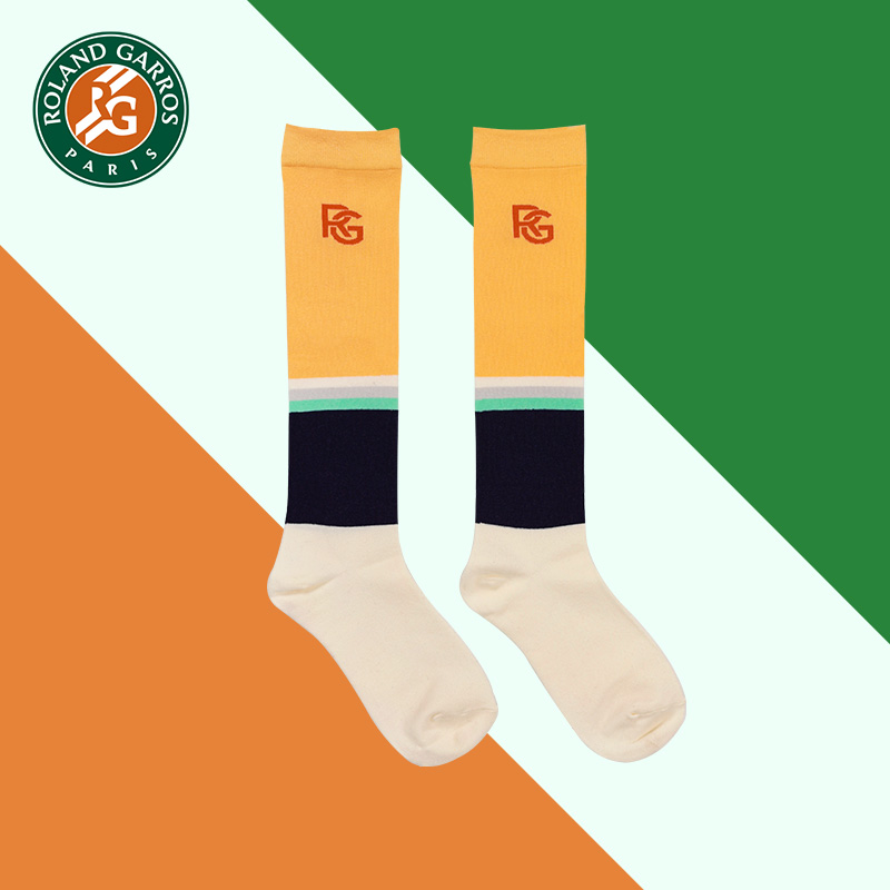 罗兰加洛斯法网长筒袜女夏季2022新款运动袜休闲袜高筒袜