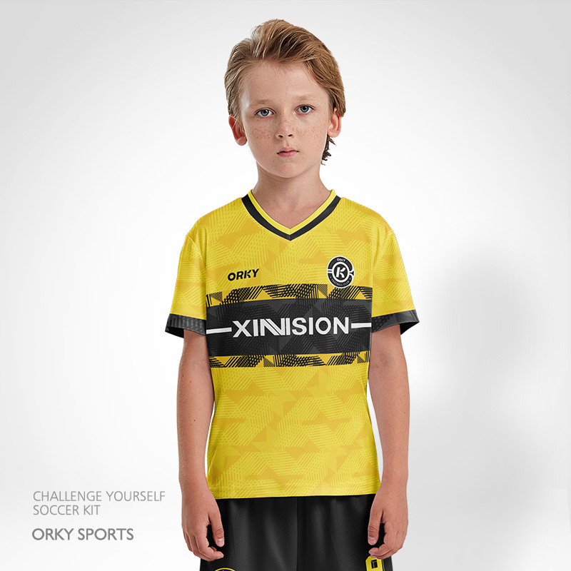 ORKY沃恺儿童足球服套装男定制小学生球衣训练比赛短袖幼儿园队服