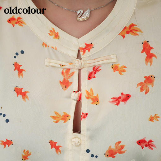 oldcolour2021夏宽松休闲上衣百搭复古花色旗袍衬衫N22011297 商品图1