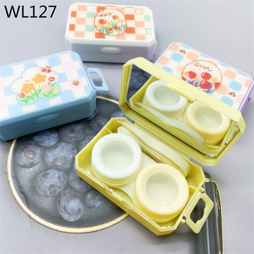 新款可爱清新美瞳盒隐形眼镜盒双联盒PP盒系列1 商品图3