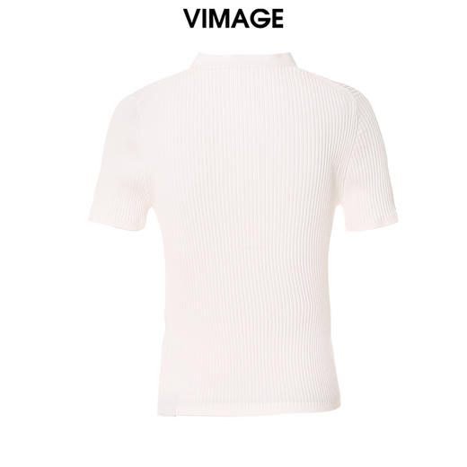 VIMAGE/纬漫纪夏季新款时尚百搭纯色V领套头针织衫女上衣V1701319 商品图5