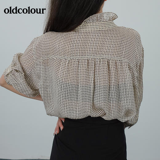 oldcolour夏法式气质温柔木耳边领点点衬衫N22012266 商品图3