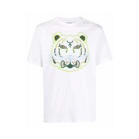 【二】KENZO 高田贤三 男士棉质抽象大虎头印花圆领短袖T恤 白色 FC55 TS209 4SA 01B