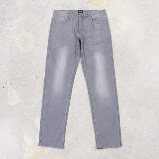 Z亚 夏季薄款 灰色水洗磨白做旧 后兜黑皮标 牛仔裤 Z-9166 商品图4