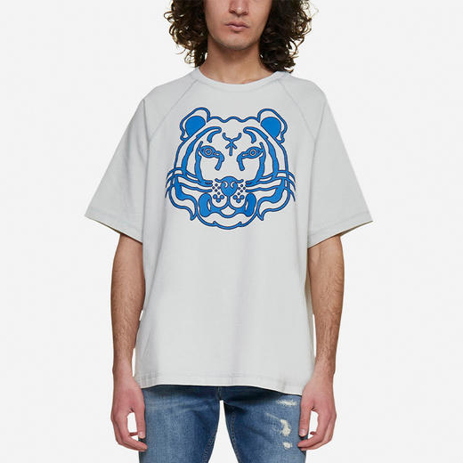 【二】KENZO 高田贤三 男士棉质抽象大虎头印花圆领短袖T恤 灰色 FC55 TS252 4SB 93 商品图1