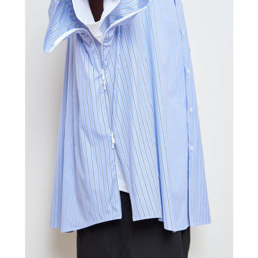 is-ness SLEEVE SHIRT THOMAS MASON面料 侧开拉链廓形短袖衬衫 商品图0