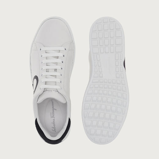 FERRAGAMO 菲拉格慕 男士皮质 GANCINI 休闲运动鞋 白色 747213 商品图3