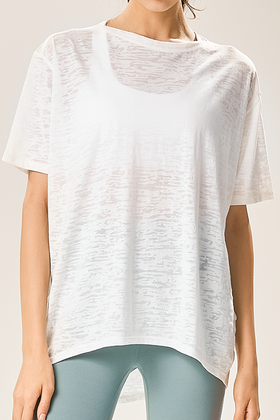 烂花速干宽松短袖T恤