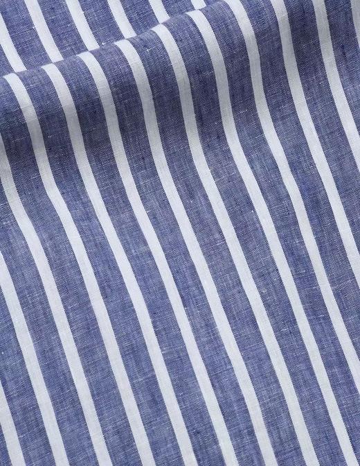 Margaret Howell  蓝白条纹亚麻七分袖连衣裙 商品图3