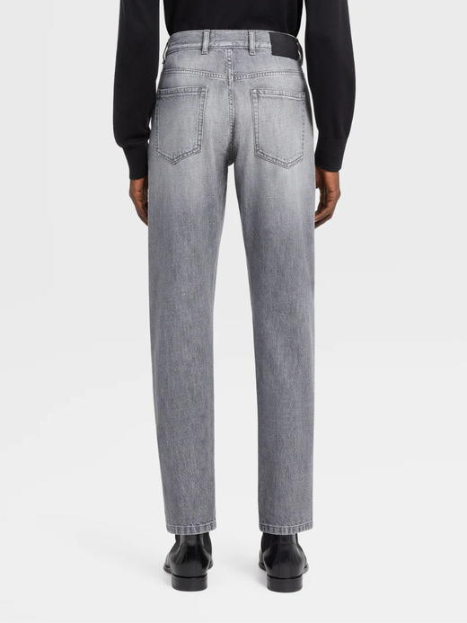 Z亚 夏季薄款 灰色水洗磨白做旧 后兜黑皮标 牛仔裤 Z-9166 商品图0