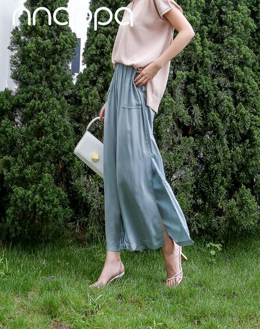 夏日风情侧高开叉阔腿裤36270 商品图1