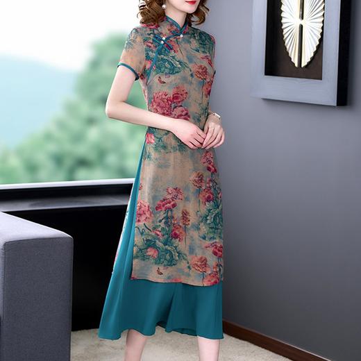 2022春夏新款民族风中式复古修身显瘦旗袍裙XY-3235 商品图0