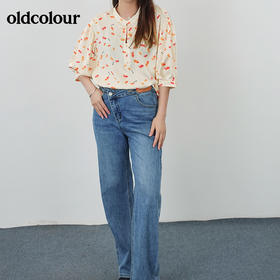 oldcolour2021夏宽松休闲上衣百搭复古花色旗袍衬衫N22011297