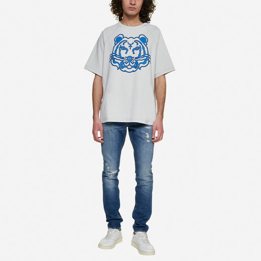 【二】KENZO 高田贤三 男士棉质抽象大虎头印花圆领短袖T恤 灰色 FC55 TS252 4SB 93 商品图3