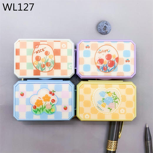 新款可爱清新美瞳盒隐形眼镜盒双联盒PP盒系列1 商品图0