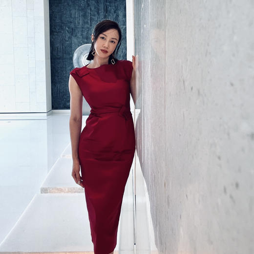 “仪式感系列”彰显“财力”的醋酸连衣裙 高级 高贵 优雅J9283641A  颈袖添香 商品图2