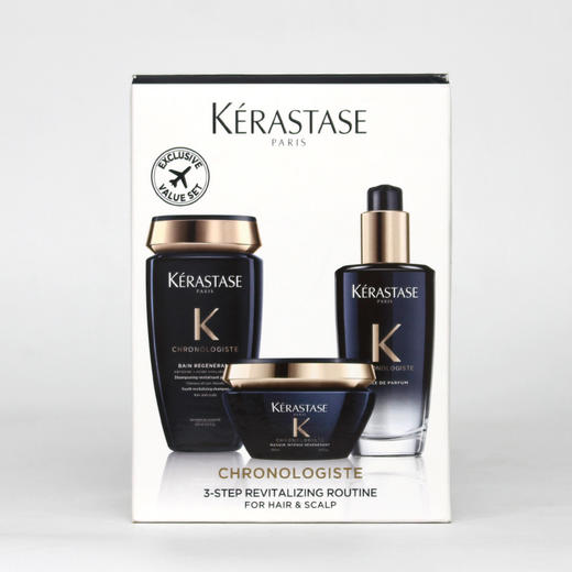 【跨境】KERASTASE 卡诗 黑钻钥源修护礼盒套装（洗发水250ml+发膜200ml+护发油100ml) 商品图2
