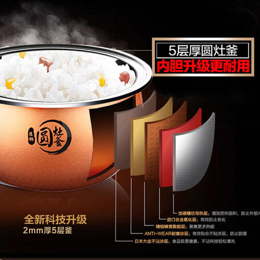 美的（Midea）电饭煲5L家用智能预约定时RS5057方形涡轮防溢聚能釜饭烫粥多功能 商品图3