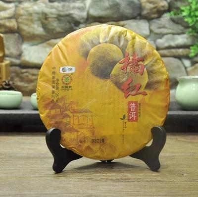 中茶2016年云南普洱熟茶橘红普洱化州橘红熟普茶饼357g七子饼 商品图0