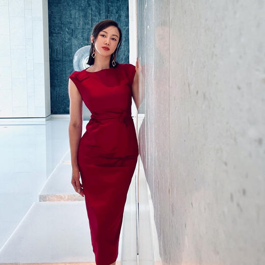 “仪式感系列”彰显“财力”的醋酸连衣裙 高级 高贵 优雅J9283641A  颈袖添香 商品图0