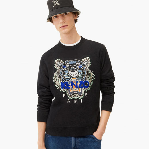 【二】KENZO 高田贤三 男士棉质经典大虎头长袖卫衣 黑色 FC55 SW123 4XL 99 商品图1