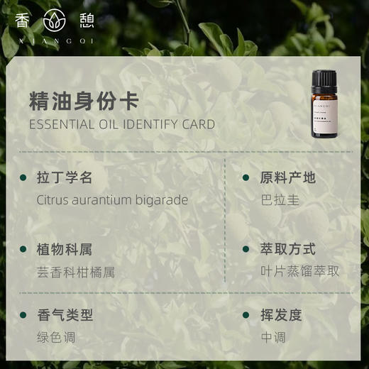 「课程·单方油」XIANGQI香憩︱苦橙叶精油 5ml/瓶 商品图2
