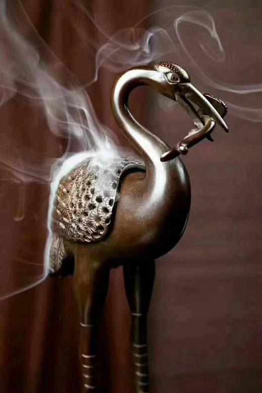衔芝瑞鹤香炉一对（送鹅梨帐中香一盒） 商品图2