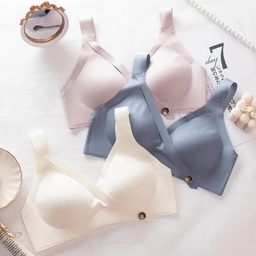 【满足各种胸型穿着~】黛唯梵 无痕内衣薄款 小胸聚拢无钢圈 收副乳防下垂运动 大胸显胸小文胸罩 商品图1