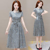YWE X60娃娃领印花连衣裙气质优雅时尚a字裙 商品缩略图0