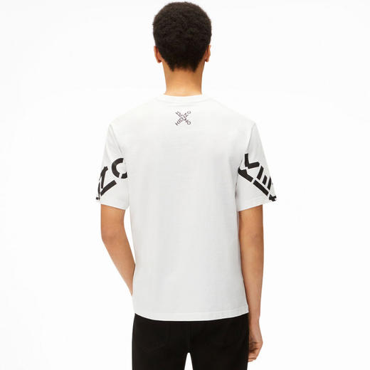 【二】KENZO 高田贤三 男士棉质箭头标识印花圆领短袖T恤 白色 FC55 TS203 4SK 01 商品图2