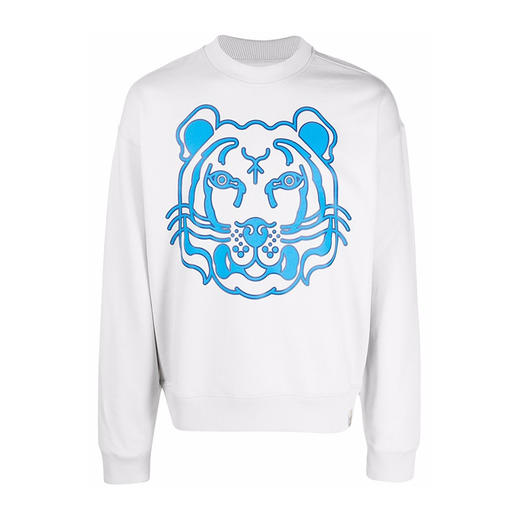 KENZO 高田贤三 男士棉质抽象大虎头印花长袖卫衣 浅灰色 FC55 SW526 4ML 93 商品图0