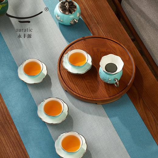 【国瓷·永丰源】手绘蓝12头茶具 陶瓷茶杯套装 轻奢礼品 商品图2