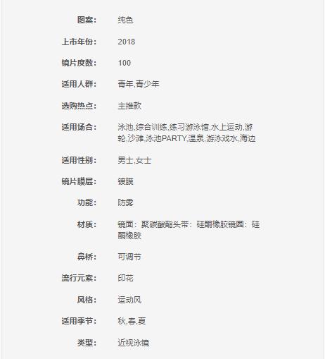 阿瑞娜arena 近视泳镜游泳眼镜防水防雾大框泳镜游泳装备男女通用 AGY-700XNA-SMK0 商品图4