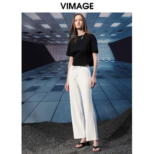 VIMAGE纬漫纪新款显瘦短款T恤上衣女V1802402 商品图6