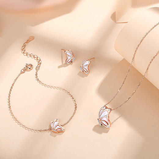 【纷飞蝴蝶】子佩集S925银时尚森系贝母耳钉【JHY-E000188B】 商品图3