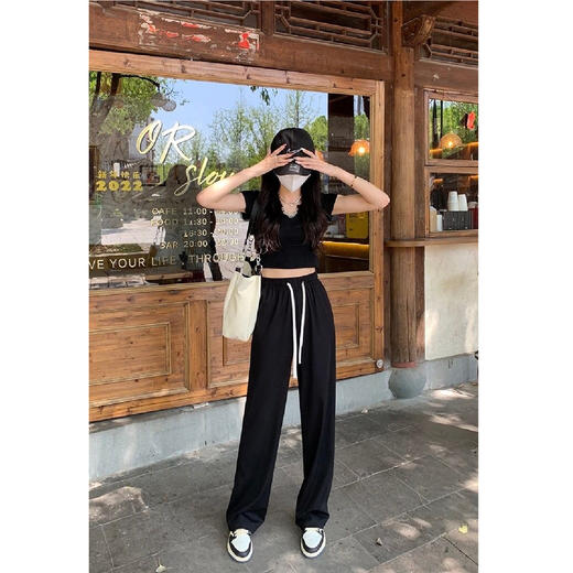 【49.9选2】透气亲肤冰爽柚汁直筒阔腿裤均码（80~160斤）（非质量问题不退不换） 商品图4