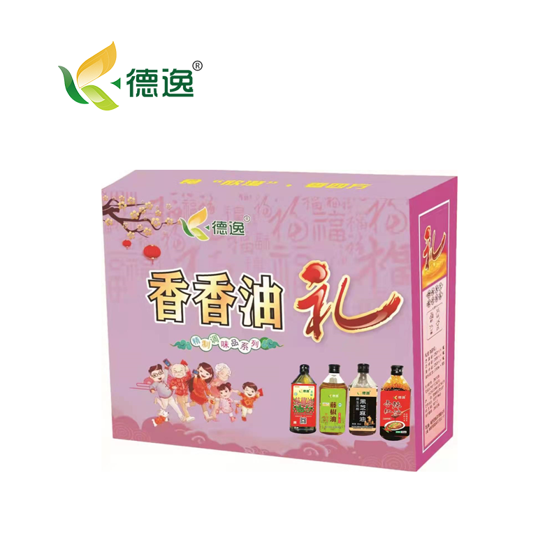 德逸香香油礼盒1000ml 【芝麻油250ml、花椒油250ml、藤椒油250ml、麻辣红油250ml】