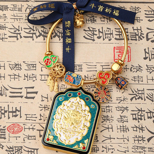 牛首山文创福路禅心嘎乌盒车挂件车内汽车挂饰平安吊坠父亲节礼物 商品图1