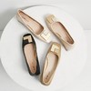 ZHR2022年春新款法式单鞋马蹄跟浅口时尚金属扣气质一脚蹬中跟鞋 商品缩略图3