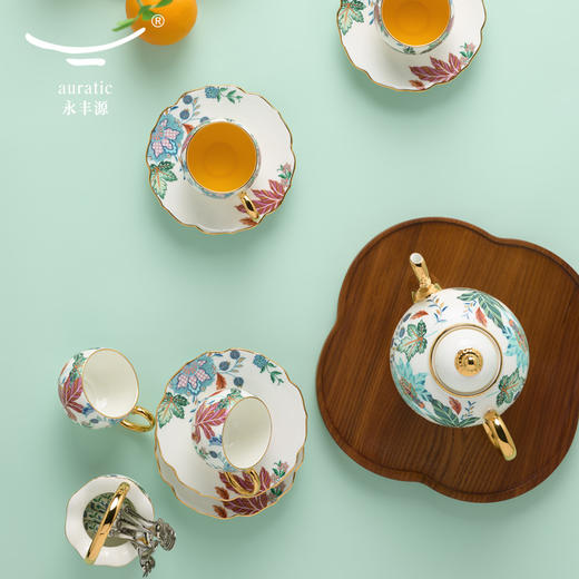 【国瓷·永丰源】幸福满园19头茶咖具茶具套装 精致礼品 赠木架 商品图2