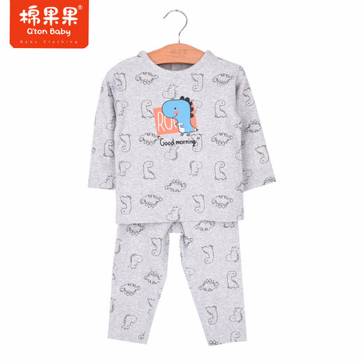 商场同款棉果果秋季新款男童套头套装两件套秋衣秋裤家居服纯棉舒适M311302222405 商品图1