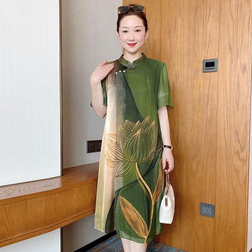 NP-TB676068842300 夏装气质短袖连衣裙中年女裙子中老年女装雪纺连衣裙 商品图1