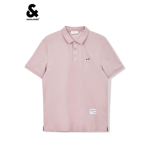 JackJones杰克琼斯夏男商务休闲刺绣图案百搭POLO-SHIRT短袖衫222206087 C19浅粉色 商品图3