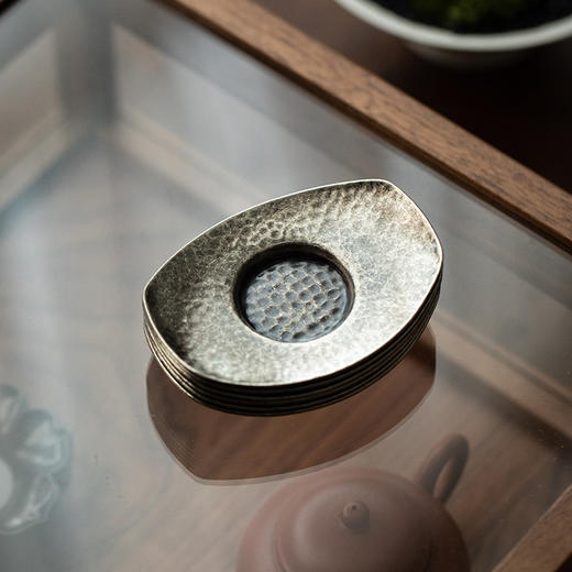 茶家吉橙杯托复古杯垫铁环茶日式杯托茶道配件隔热垫 商品图2