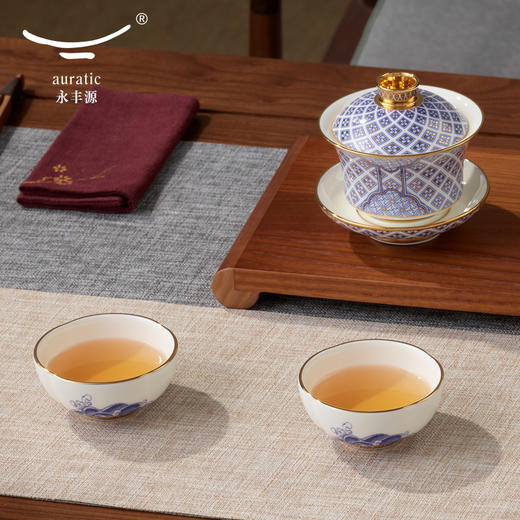 【国瓷·永丰源】四海升平9头功夫茶具 陶瓷盖碗茶杯套装  轻奢 4人位 商品图1