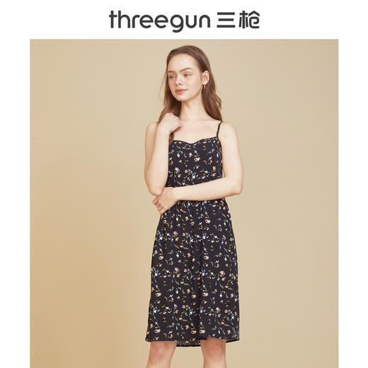 Threegun三枪 【垂棉】女士吊带裙家居睡裙-70402A911 商品图2
