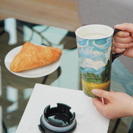 大都会艺术博物馆梵高大师系列麦田与柏树陶瓷高款马克杯饮水杯 商品图2