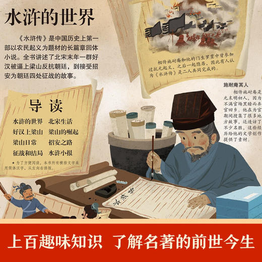 揭秘四大名著  揭秘水浒传 5-10岁 3d立体翻翻页早教益智科普课外互动阅读揭秘古代历史文化绘本早教绘本 商品图1