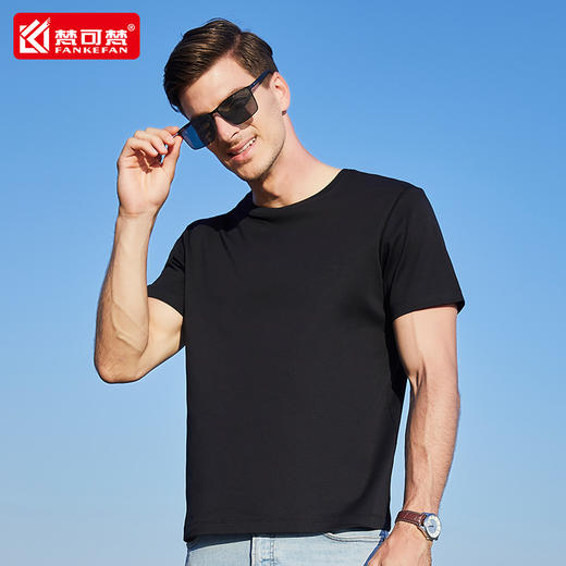 高端t恤定制logo工作服纯棉文化衫圆领订做团队衣服装印字短袖 商品图3